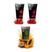 Набор из 3 съедобных лубрикантов JUJU (клубника, малина, тропические фрукты) - JuJu - купить с доставкой в Якутске