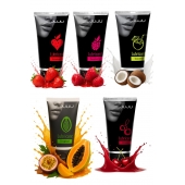 Набор из 5 съедобных лубрикантов JUJU (клубника, малина, тропические фрукты, вишня, кокос) - JuJu - купить с доставкой в Якутске