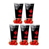 Набор из 5 съедобных лубрикантов JUJU со вкусом клубники - JuJu - купить с доставкой в Якутске