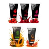 Набор из 5 съедобных лубрикантов JUJU (клубника, малина, тропические фрукты, вишня, грейпфрут) - JuJu - купить с доставкой в Якутске