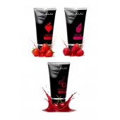 Набор из 3 съедобных лубрикантов JUJU (клубника, малина, вишня) - JuJu - купить с доставкой в Якутске