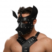 Черная кожаная маска «Собака» - Crazy Handmade - купить с доставкой в Якутске Черная кожаная маска «Собака» - Crazy Handmade - купить с доставкой в Якутске