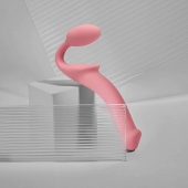 Розовый безремневой страпон Strap-on-me Semi-Realistic Bendable Strap-On size S - Strap-on-me - купить с доставкой в Якутске