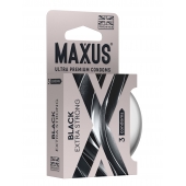 Черные утолщенные презервативы MAXUS Extra Strong с железным кейсом - 3 шт. - Maxus - купить с доставкой в Якутске