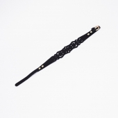 Черный ажурный чокер с золотистой фурнитурой - Crazy Handmade - купить с доставкой в Якутске