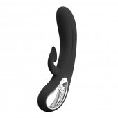 Черный вибратор-кролик Romance Massage - 24 см. - Baile купить в Якутске с доставкой в Orgasmix.ru Черный вибратор-кролик Romance Massage - 24 см. - Baile