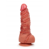 Телесный фаллоимитатор с имитацией шибари - 25 см. - Erowoman-Eroman