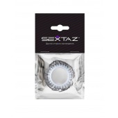 Эластичное эрекционное колечко с черными «ресничками» - Sextaz - в Якутске купить с доставкой