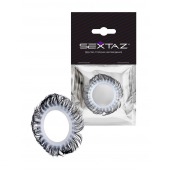 Эластичное эрекционное колечко с черными «ресничками» - Sextaz - в Якутске купить с доставкой