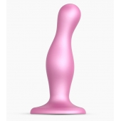 Розовая насадка Strap-On-Me Dildo Plug Curvy size M - Strap-on-me - купить с доставкой в Якутске