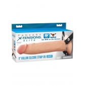 Телесный пустотелый фаллопротез 9’’ Hollow Silicone Strap-On - 24,1 см. - Pipedream - купить с доставкой в Якутске