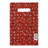 Красный подарочный новогодний пакет с вырубной ручкой (20х30 см) - Сима-Ленд - купить с доставкой в Якутске