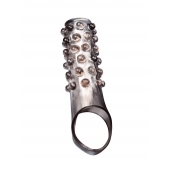 Дымчатая насадка на пенис с выпуклостями - 11 см. - Sex Expert - в Якутске купить с доставкой