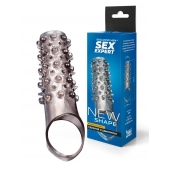Дымчатая насадка на пенис с шипами и выпуклостями - 12 см. - Sex Expert - в Якутске купить с доставкой