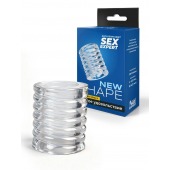 Прозрачная сквозная насадка на пенис с ребрышками - Sex Expert - в Якутске купить с доставкой