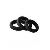 Набор из 3 черных эрекционных колец Smooth Silicone Cockring Pack - Dream Toys - в Якутске купить с доставкой