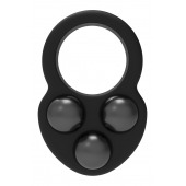 Черное эрекционное кольцо с утяжелителями - Dream Toys - в Якутске купить с доставкой