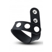 Черное эрекционное кольцо на кнопках - Blush Novelties - в Якутске купить с доставкой