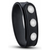 Черное эрекционное кольцо на кнопках - Blush Novelties - в Якутске купить с доставкой