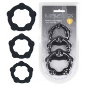 Набор из 3 эрекционных колец Beaded Silicone Cockring Set - Shots Media BV - в Якутске купить с доставкой