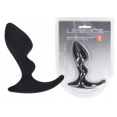 Черная анальная пробка для массажа простаты Double Ripple Silicone Prostate Massager - Shots Media BV - в Якутске купить с доставкой