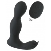 Черная анальная пробка с вибрацией, вращением и пультом ДУ RC Butt Plug with 2 Functions - Orion - в Якутске купить с доставкой