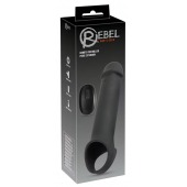 Черная вибронасадка для пениса с хомутом для мошонки и пультом ДУ Remote Controlled Penis Extension - Orion - в Якутске купить с доставкой