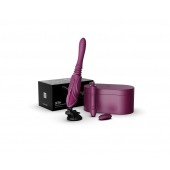 Фиолетовая секс-машина с функцией нагрева, насадками и присоской Sesh - Zalo - купить с доставкой в Якутске