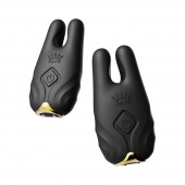 Черные виброзажимы на соски Nave - Zalo