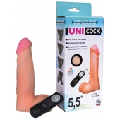 Фаллическая насадка Харнесс UNICOCK 5,5  с вибрацией - 17 см. - LOVETOY (А-Полимер) - купить с доставкой в Якутске
