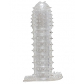 Гелевая прозрачная насадка c шипами - 12 см. - Toyfa Basic - в Якутске купить с доставкой