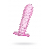 Гелевая розовая насадка с шипами - 12 см. - Toyfa Basic - в Якутске купить с доставкой
