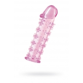 Гелевая розовая насадка на фаллос с шипами - 12 см. - Toyfa Basic - в Якутске купить с доставкой