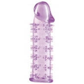 Гелевая фиолетовая насадка на фаллос с шипами - 12 см. - Toyfa Basic - в Якутске купить с доставкой