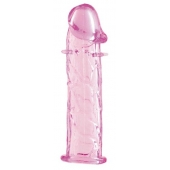 Гладкая розовая насадка с усиками под головкой - 12,5 см. - Toyfa Basic - в Якутске купить с доставкой