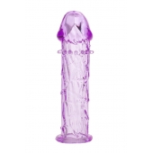 Гладкая фиолетовая насадка с усиками под головкой - 12,5 см. - Toyfa Basic - в Якутске купить с доставкой