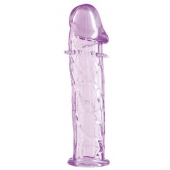 Гладкая фиолетовая насадка с усиками под головкой - 12,5 см. - Toyfa Basic - в Якутске купить с доставкой