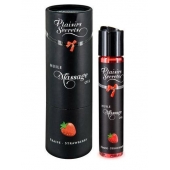 Массажное масло с ароматом клубники Huile de Massage Gourmande Fraise des Bois - 59 мл. - Plaisir Secret - купить с доставкой в Якутске