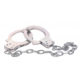 Наручники из металла с длинной цепочкой CHROME HANDCUFFS METAL HANDCUFFS W. KEY - NMC - купить с доставкой в Якутске