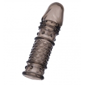 Дымчатая закрытая насадка ToyFa XLover с чешуйками и пупырышками - 13,5 см. - ToyFa - в Якутске купить с доставкой