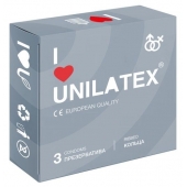 Презервативы с рёбрами Unilatex Ribbed - 3 шт. - Unilatex - купить с доставкой в Якутске