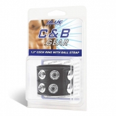 Ремень на член и мошонку 1.5  Cock Ring With Ball Strap - BlueLine - купить с доставкой в Якутске