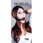 Чёрный кожаный чокер-кляп Tyra Black - Rebelts - купить с доставкой в Якутске