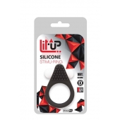 Чёрное эрекционное кольцо LIT-UP SILICONE STIMU RING 1 BLACK - Dream Toys - в Якутске купить с доставкой