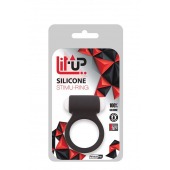 Чёрное эрекционное виброкольцо LIT-UP SILICONE STIMU RING 3 BLACK - Dream Toys - в Якутске купить с доставкой