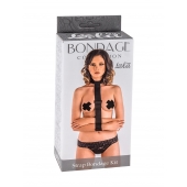 Ошейник с длинной лентой и наручниками Strap Bondage Kit Plus Size - Lola Games - купить с доставкой в Якутске