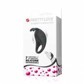 Чёрное эрекционное кольцо с вибрацией Rabbit Vibrator - Baile - в Якутске купить с доставкой