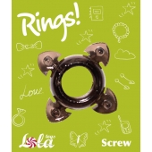 Чёрное эрекционное кольцо Rings Screw - Lola Games - в Якутске купить с доставкой