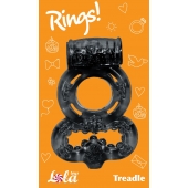 Чёрное эрекционное кольцо Rings Treadle с подхватом - Lola Games - в Якутске купить с доставкой