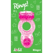 Розовое эрекционное кольцо с вибрацией Rings Ringer - Lola Games - в Якутске купить с доставкой